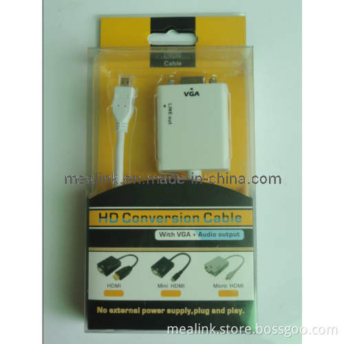 Conversion Cable HDMI to VGA (with audio)